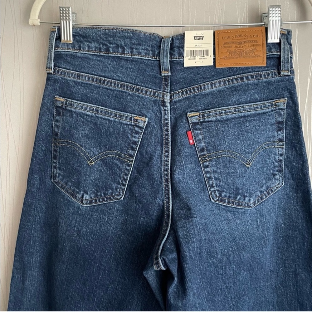 LEVIS Jeans Wide Leg NWT High Rise 728 Premium Woodstock Dark Wash Blue Size 27 - Picture 10 of 16